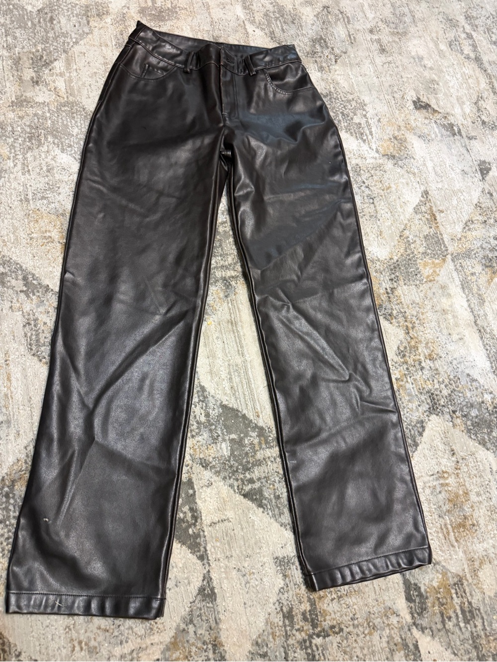 Target Black Faux Leather Wide Leg Jeans